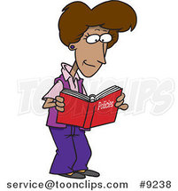 Cartoon Lady Reading a Policy Book by Toonaday