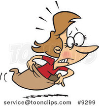 Cartoon Lady Racing in a Sack by Toonaday