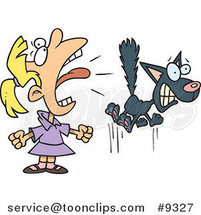 Cartoon Girl Screaming at a Cat by Toonaday