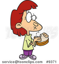Cartoon Girl Eating a Sandwich by Toonaday