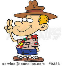 Cartoon Boy Scout Taking an Oath by Toonaday