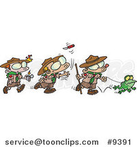 Cartoon Group of Boy Scouts Outdoors by Toonaday