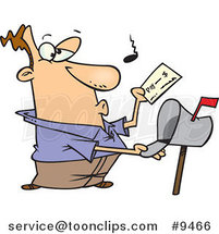 Cartoon Guy Checking His Mail by Toonaday