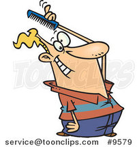 Cartoon Guy Combing His Hair by Toonaday