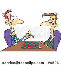 Cartoon Men Playing Chess by Toonaday