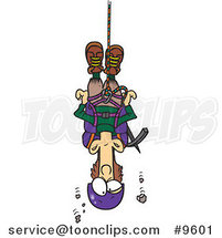 Cartoon Climber Suspended from Rope by Toonaday