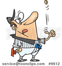 Cartoon Coach Tossing a Coin by Toonaday