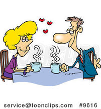 Cartoon Coffee Lovers on a Date by Toonaday