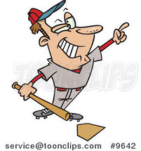 Cartoon Confident Baseball Player by Toonaday