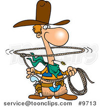 Cartoon Lasso Cowboy by Toonaday