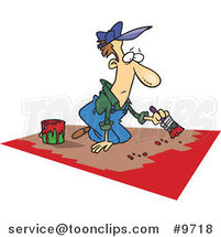 Cartoon Guy Painting a Floor by Toonaday