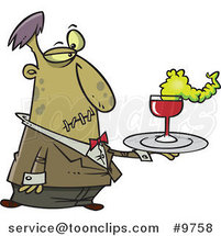 Cartoon Zombie Waiter by Toonaday