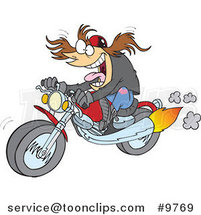Cartoon Motorcycler by Toonaday