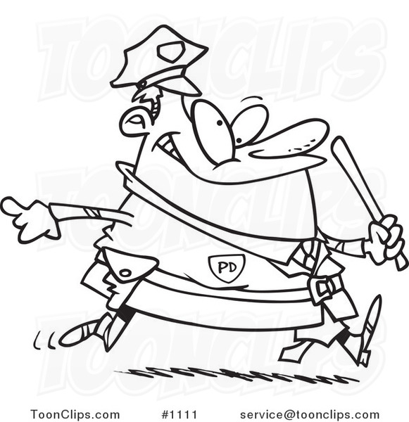 Cartoon Cop Running