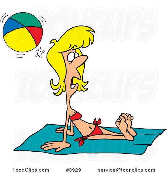 beach ball cartoon. Hit by a Beach Ball While