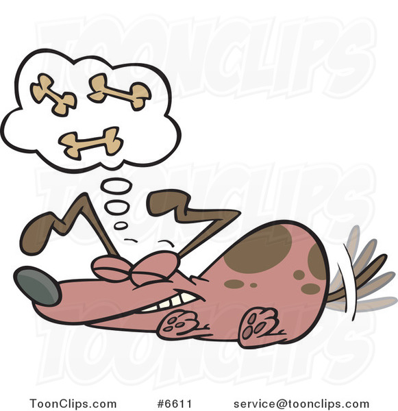 pictures of cartoon dog bones. Cartoon Dog Dreaming of Bones