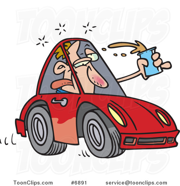 Cartoon Drunk Driver