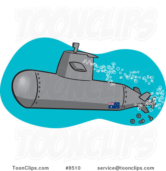 Cartoon Submerged Submarine #8510 by Ron Leishman