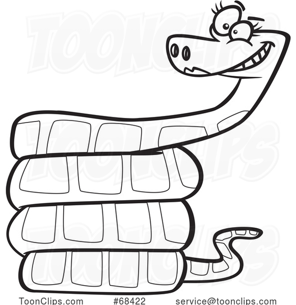 Cartoon Black and White Grinning Female Snake #68422 by Ron Leishman