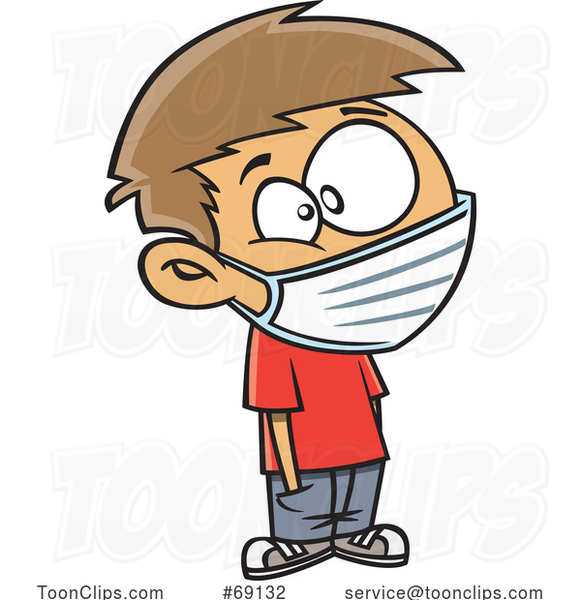Cartoon Boy Wearing a Mask