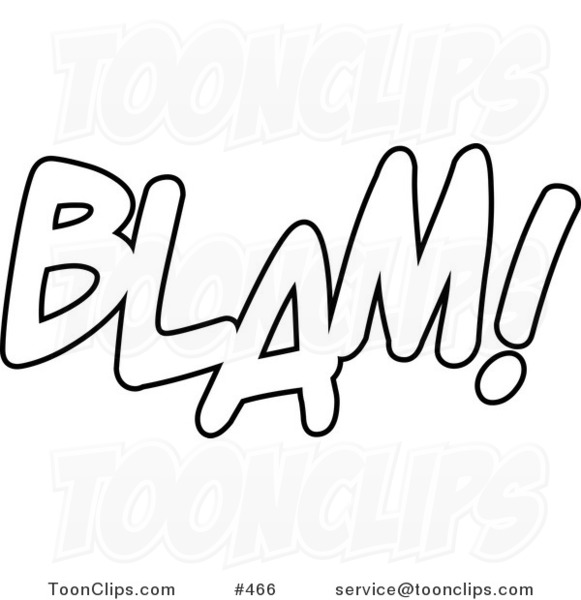 cartoon coloring page line art of blam by ron leishman 466