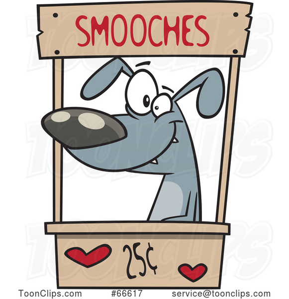 Cartoon Dog in a Kissing Booth