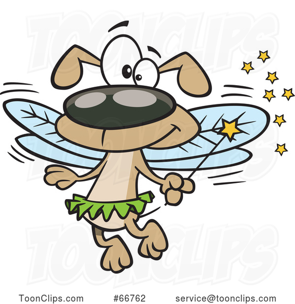 Cartoon Fairy Dog Holding a Wand