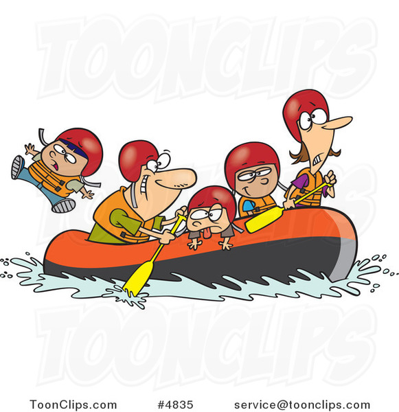 Cartoon Family Rafting