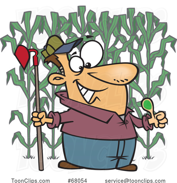Cartoon Farmer with a Green Thumb