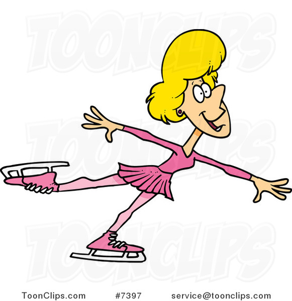 Cartoon Female Figure Skater #7397 by Ron Leishman