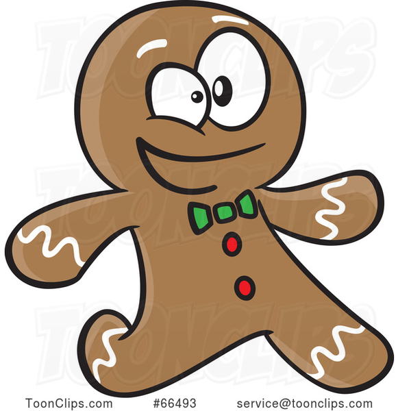 Cartoon Gingerbread Guy Running 66493 by Ron Leishman