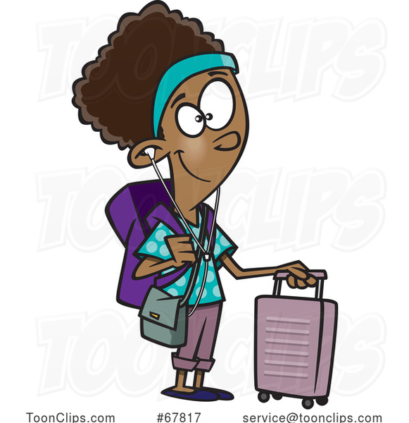 Cartoon Girl Traveling