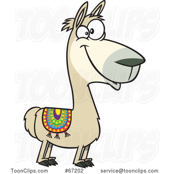 Cartoon Happy Llama