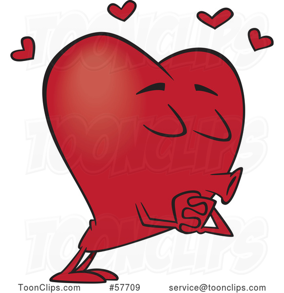 Cartoon Heart Mascot Character Puckered up for a Kiss