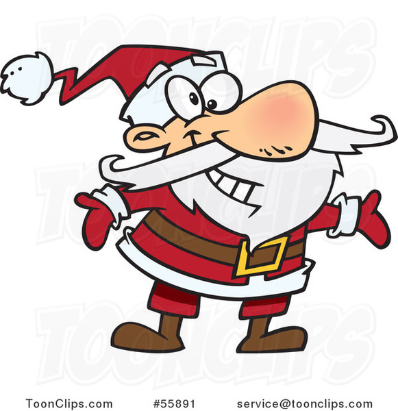 Cartoon Huggable Santa with Open Arms