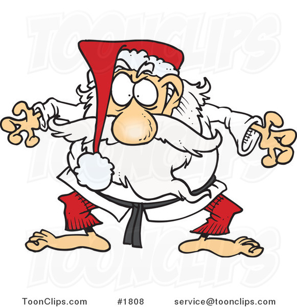 Cartoon Judo Santa