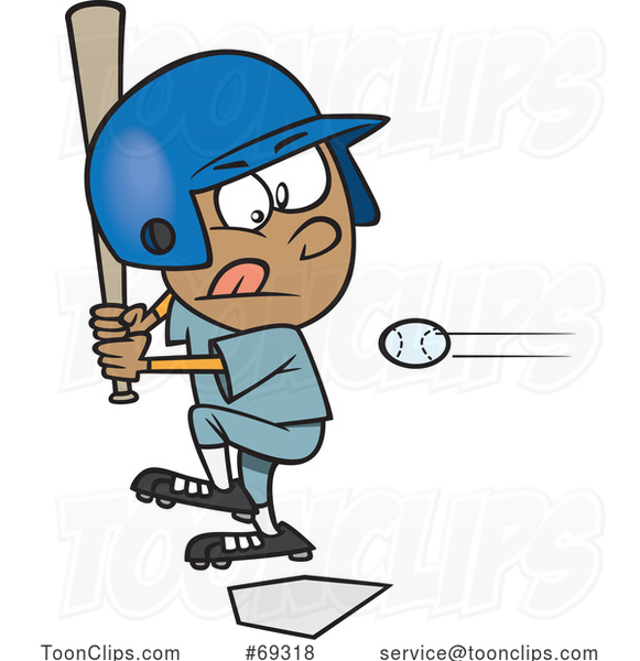 Cartoon Little Leaguer Baseball Boy