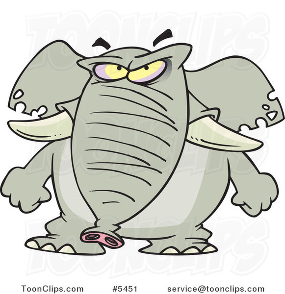 Cartoon Mad Elephant