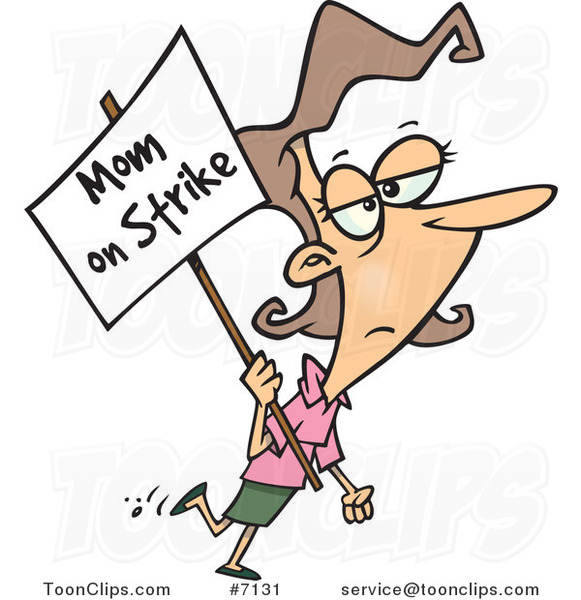 Cartoon Mom on Strike