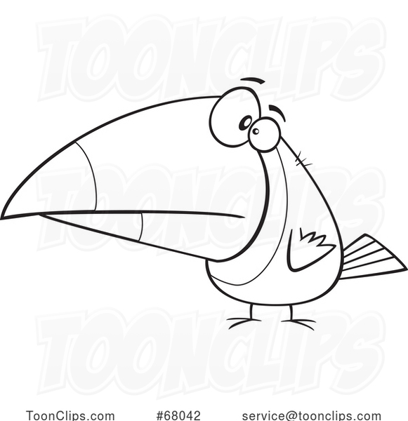 Cartoon Outline Toucan