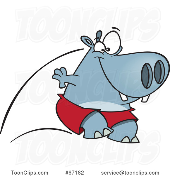 Cartoon Pool Cleaner Hippo Jumping