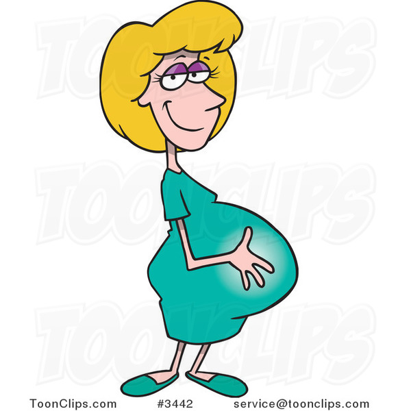 Cartoon Pregnant Lady #3442 by Ron Leishman