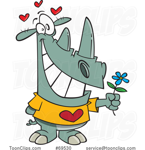 Cartoon Romantic Rhinoceros