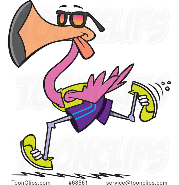Cartoon Runner Flamingo