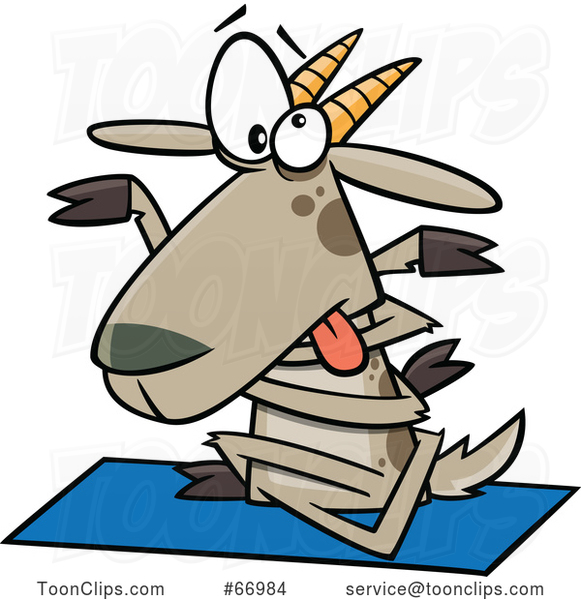 Cartoon Tangled Yoga Goat