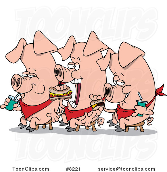 pig eating clipart - photo #33