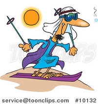 Cartoon Guy Sand Skiing by Toonaday