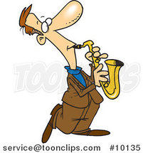 Cartoon Sax Player by Toonaday