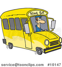 Cartoon School Bus Driver by Toonaday
