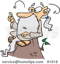 Cartoon Stinky Old Wise Guy Sitting on a Hill by Toonaday